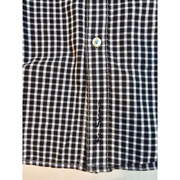 Ben Sherman Mens Black & White Checkered Button-Up Shirt 100% Cotton Size S - Picture 11 of 14
